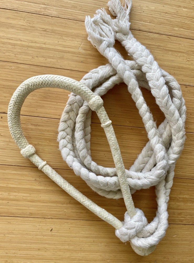 Nice RAWHIDE Braided BOSAL & Flat Braid REINS Set~New Cond~Nice FLEX~BITLESS