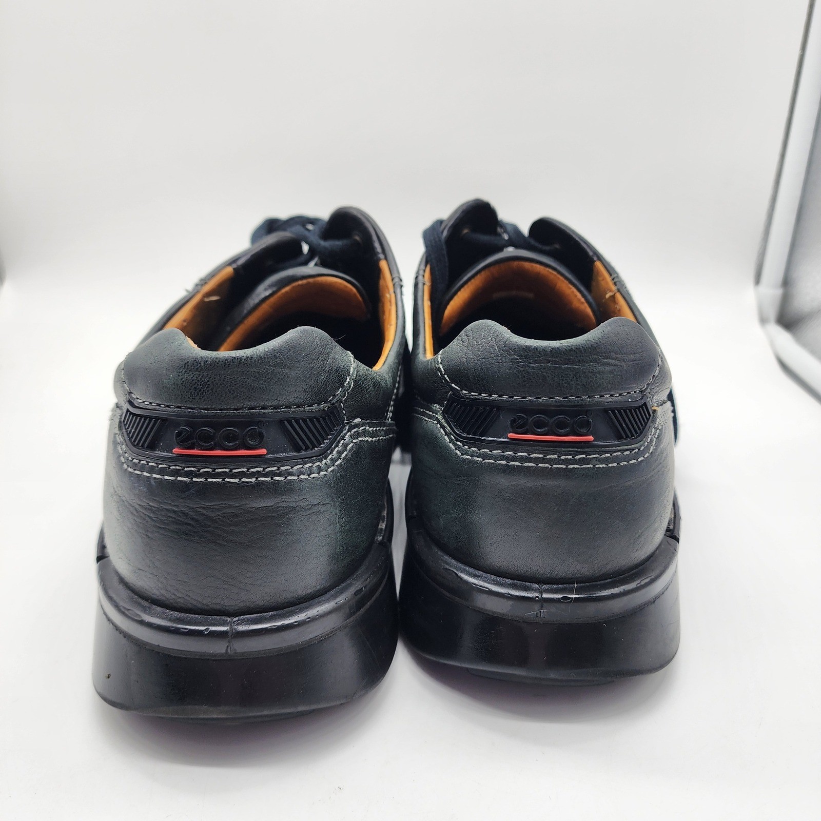 ECCO Fusion Oxfords 45 11-11.5 Regular Bicycle Toe Black Leather Lace Up 50114