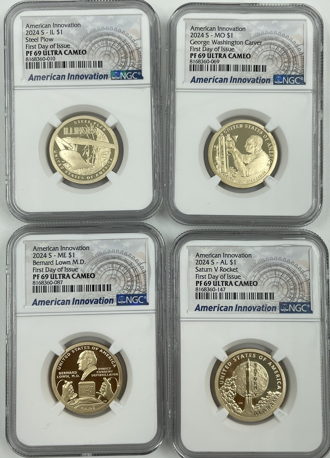 2024 S AMERICAN INNOVATION Proof Set NGC PF 69 IL, LS, ME, MS FRST DAY OF ISSUE