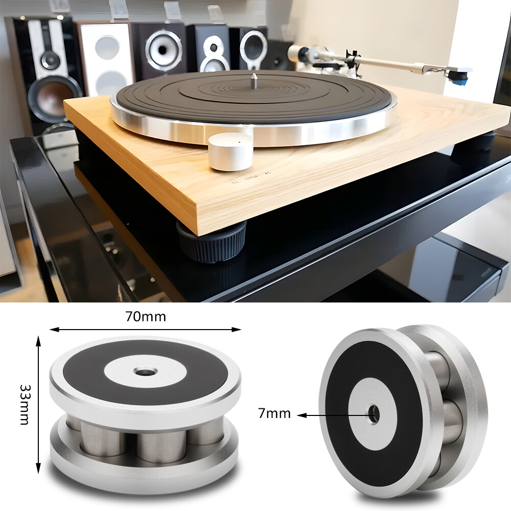 Rotary disc vinyl weight stabilizer with adjustable disc clamp damper-