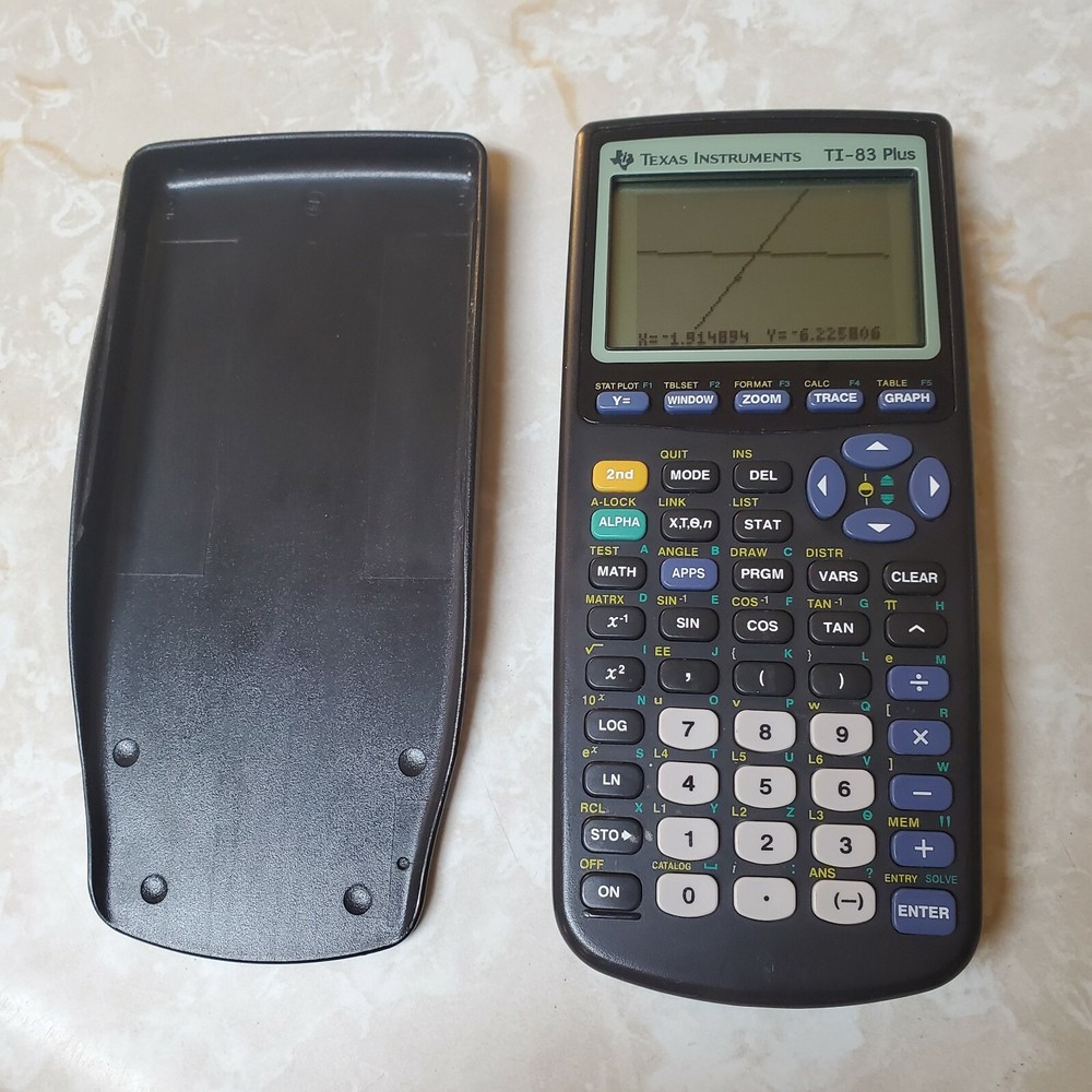 Texas Instruments TI-83 Plus Graphing Calculator Front Slip Cover Black College