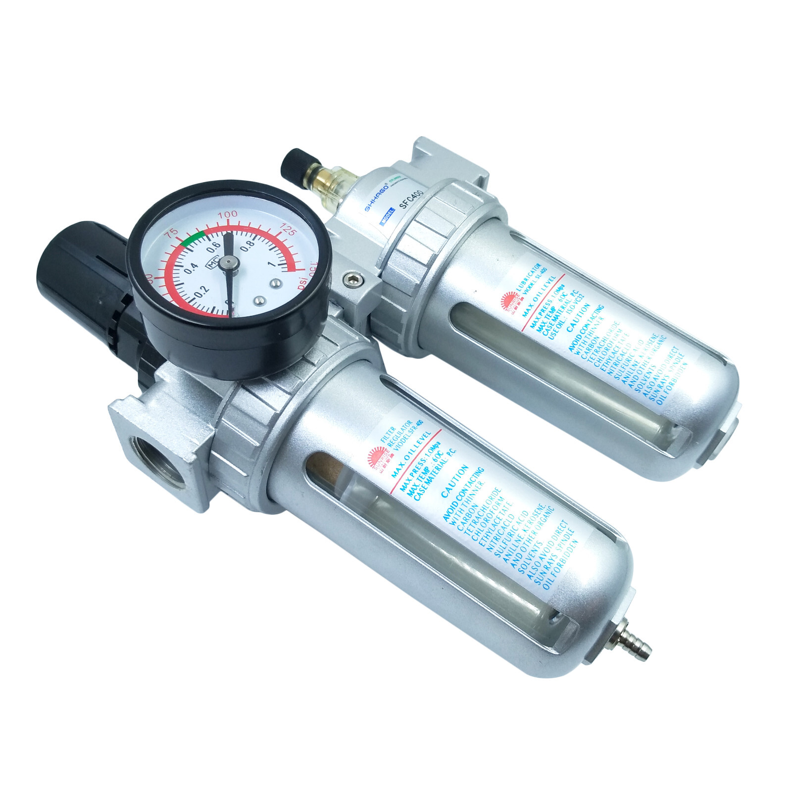 US Stock SFC-400 G1/2'' Pneumatic Air Filter Regulator Lubricator SL400A BSP 1/2