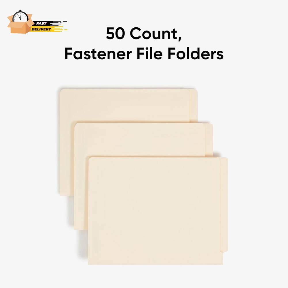 Heavyweight End Tab Fastener File Folder, Shelf-Master® Reinforced Straig