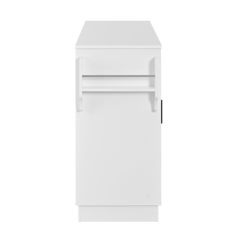Fluted Buffet Sideboard Cabinet with Storage, Adjustable Shelves, Modern White