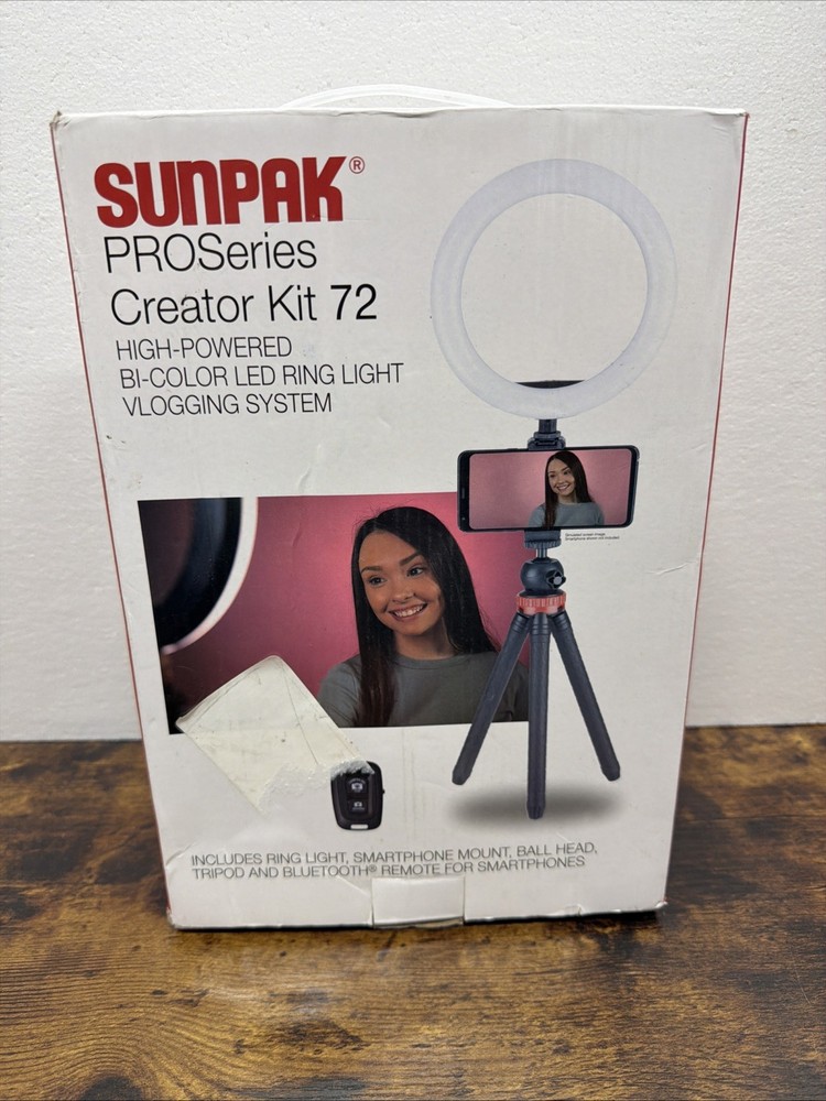 Sunpak PROSeries Creator Kit 72 Bi-color LED Ring Light Vlogging - Black
