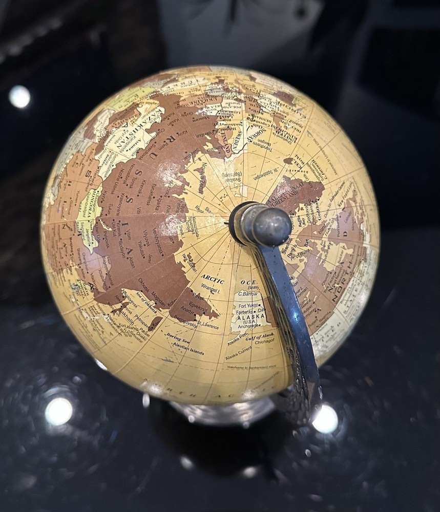 World Globe w Stand Geographical Decorative Educational Prop Mini Desk Globe