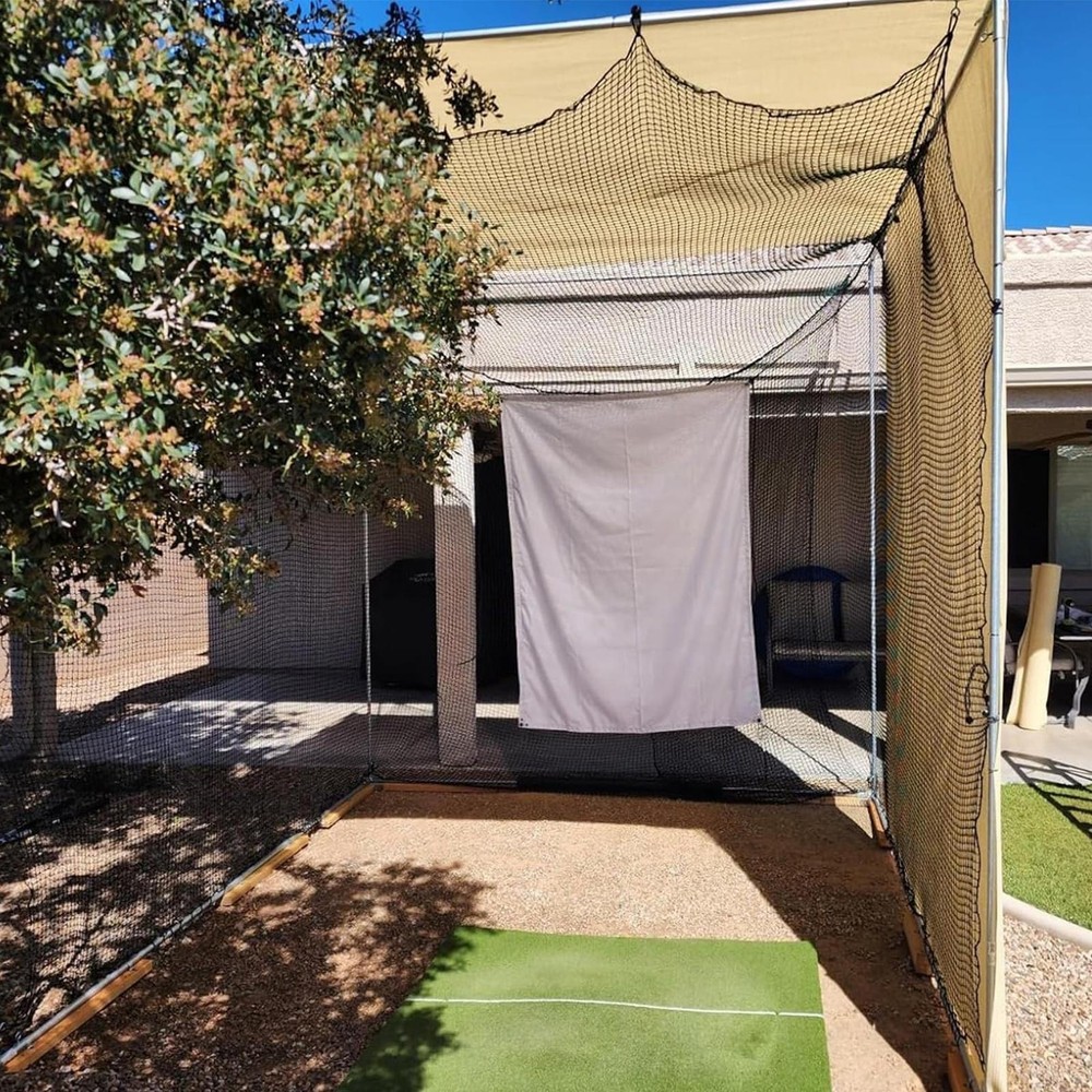 10X10X10FT Golf Driving Cage Practice Net 2 Layer For Swing Hitting Kit
