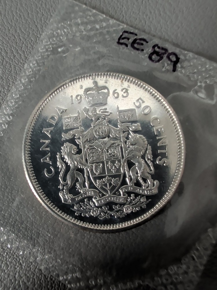 1963 Canada Proof Like Silver 50 Cent Coin Sealed -EE89