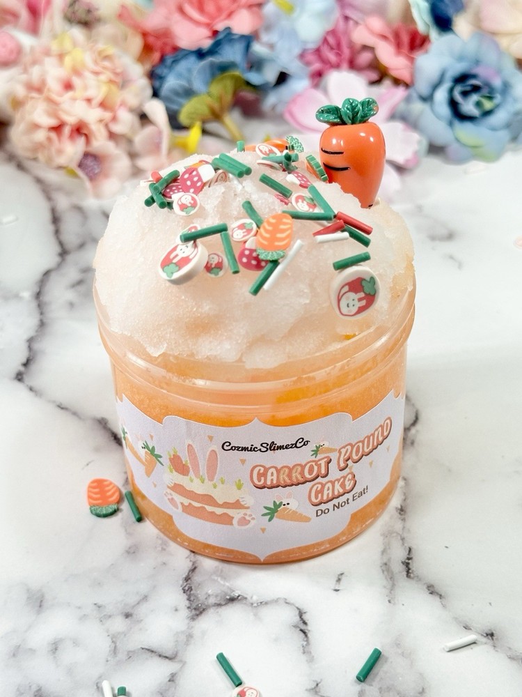 Bunny Carrot Pound Cake Icee Cloud Slime –Easter Edition- ASMR