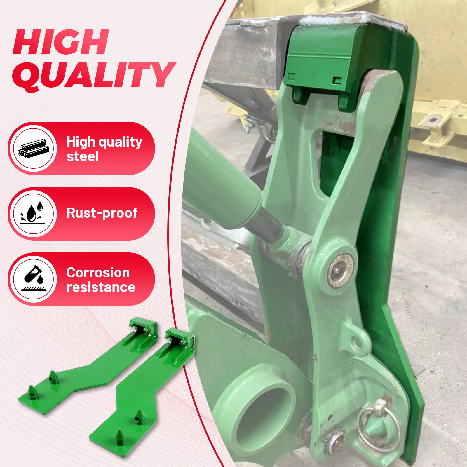 HECASA Tractor Loader Quick Tach Weld On Mounting Brackets For John Deere