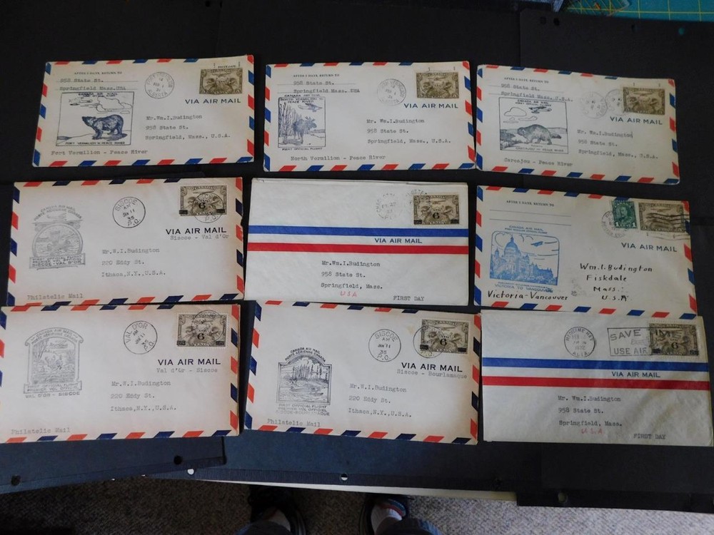 CANADA -AIRMAIL-9 DIFFERENT FLIGHT COVERS, C1 & C3