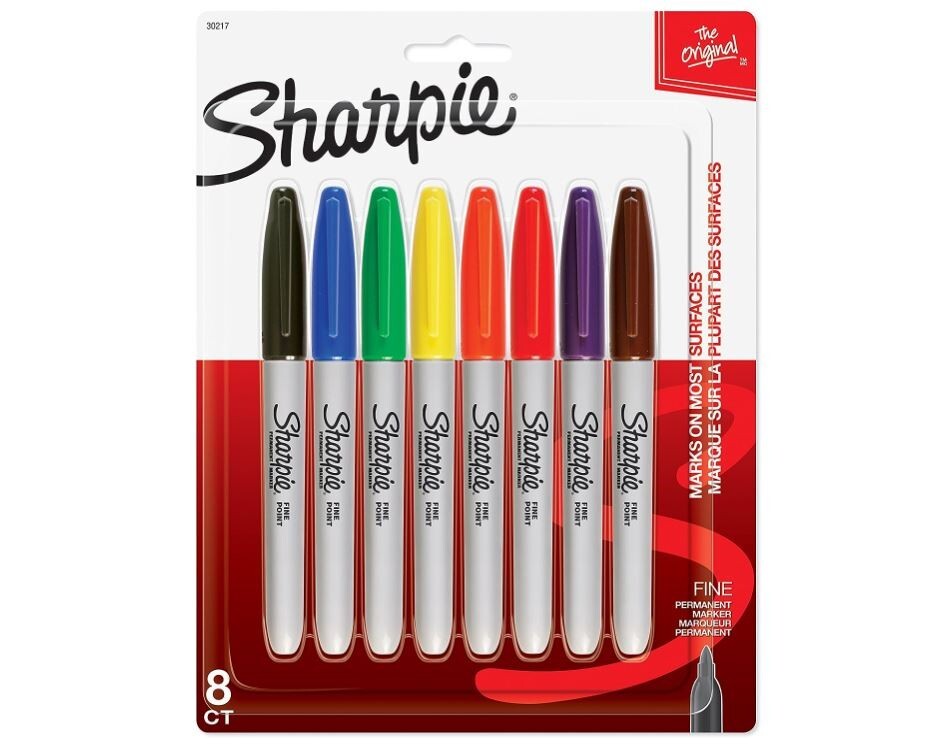 4 PACK SET! Sharpie Permanent Markers, 8 Count, Fine Point, Assorted Colors