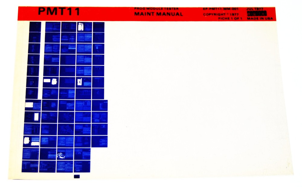 DEC PMT11 Prog Module Reference Manual, Microfiche