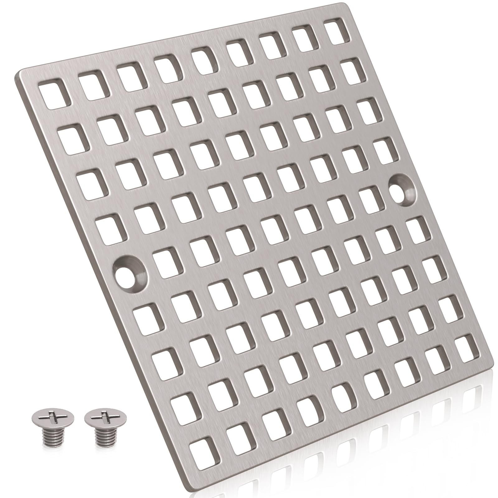 4 Inch Brushed Nickel Square Shower Drain Cover SUS304 Stainless Steel