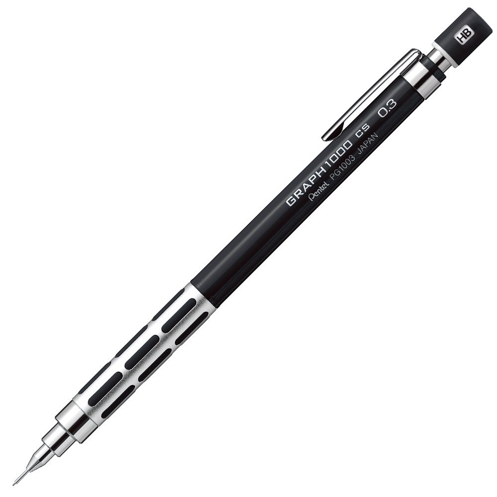 Pentel Graph 1000CS Mechanical Pencil 0.3mm Black Drafting Drawing Technical