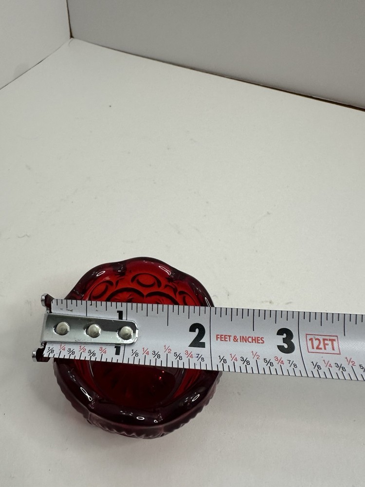 Vintage L.E. Smith Ruby Red Moon & Stars Salt Cellar