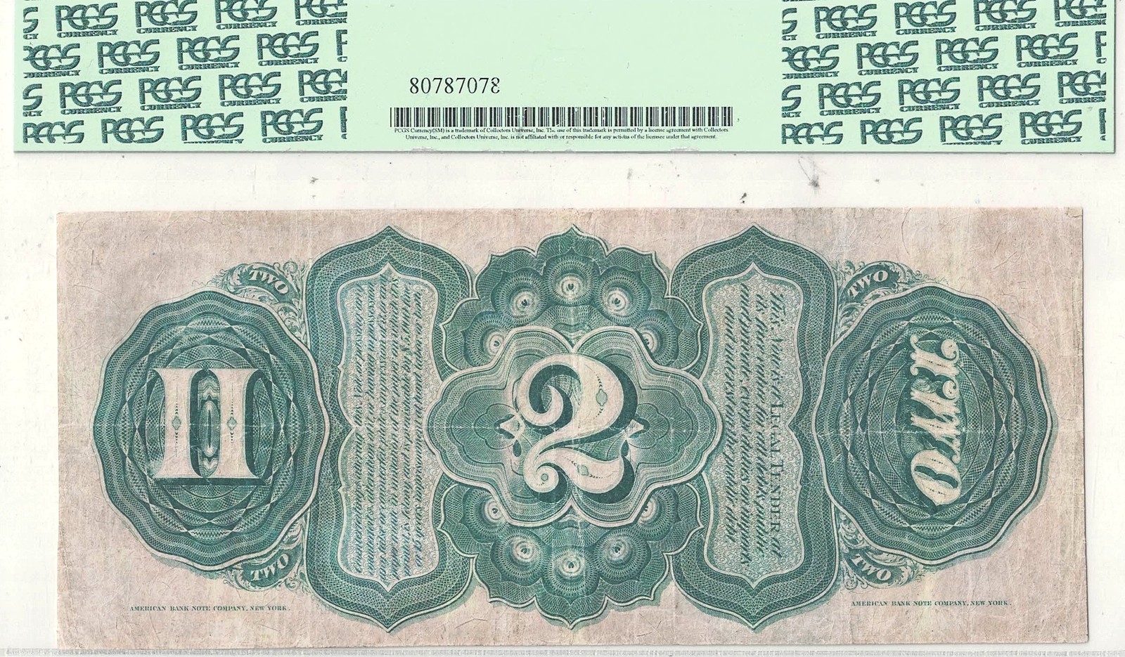 1869 $2 Legal Tender Fr-42 PCGS-20