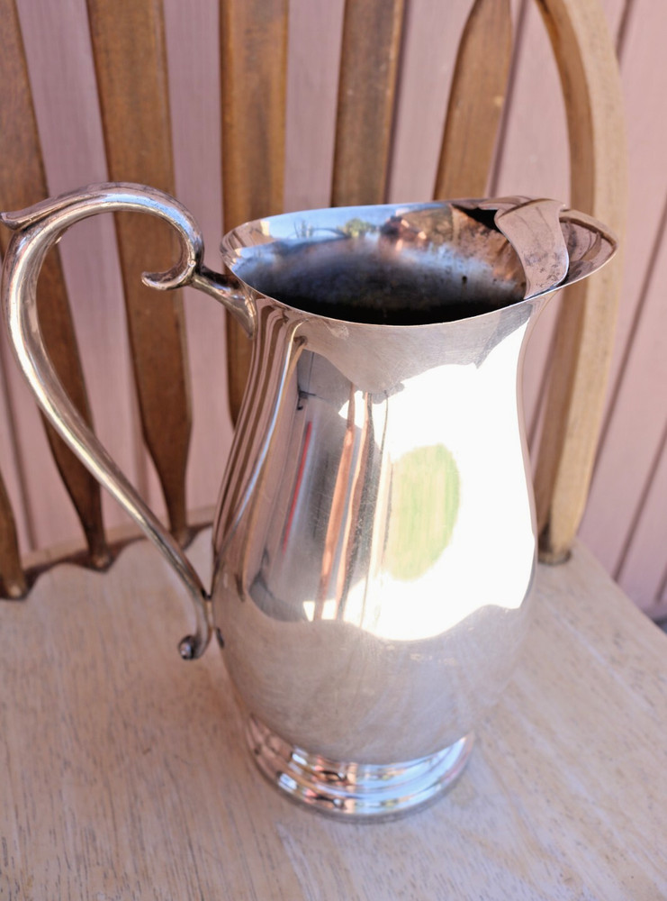 Vintage F.B. Rogers Silverplated Water Pitcher 9.5 Inch