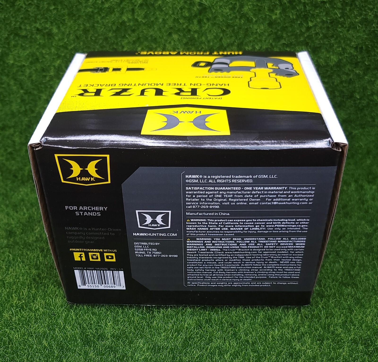 Hawk CRUZR Hang-On Tree Mounting Bracket, Steel, Chaos AE Camo - HWK-HA2026