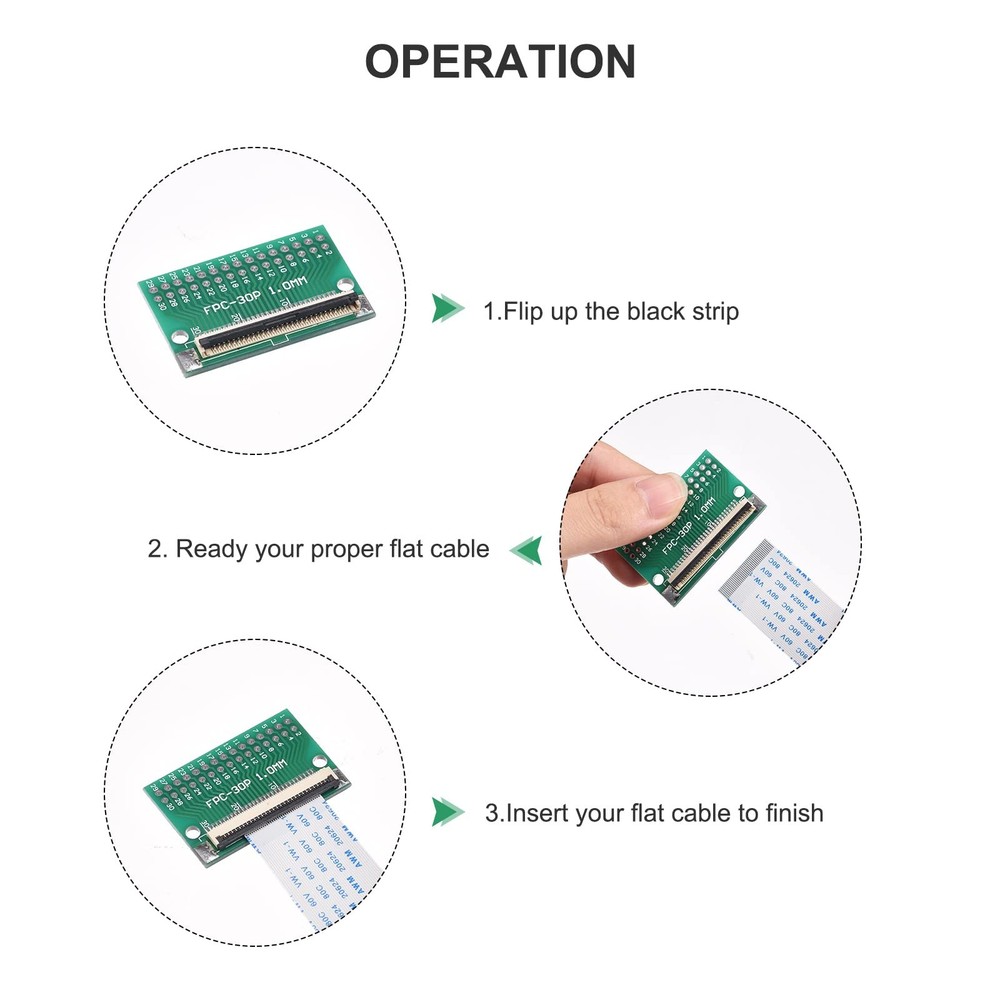 MECCANIXITY FPC FFC PCB Converter Board 14P 0.5mm on Socket Side, Back...