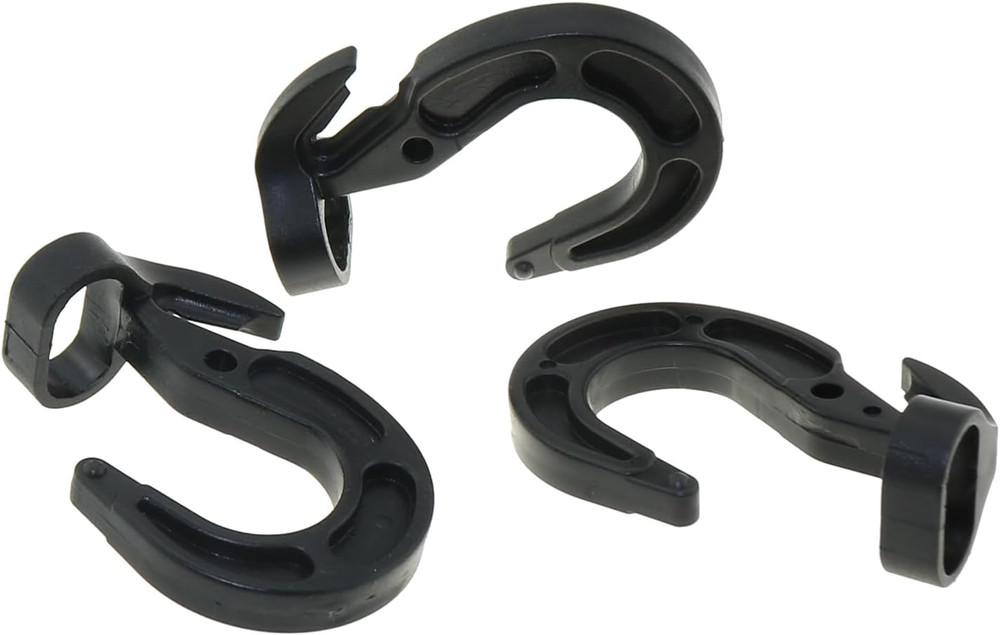 20PCS Black Plastic Adjustable Hooks Elastic Rope Binding Rope Hook Bungee Ro...