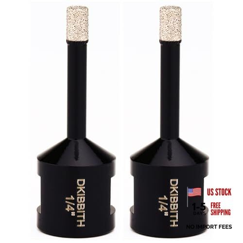 1/4 Inch Dry Diamond Core Drill Bits Set 2 pcs for Ceramic (6 mm) 1/4" x2pc