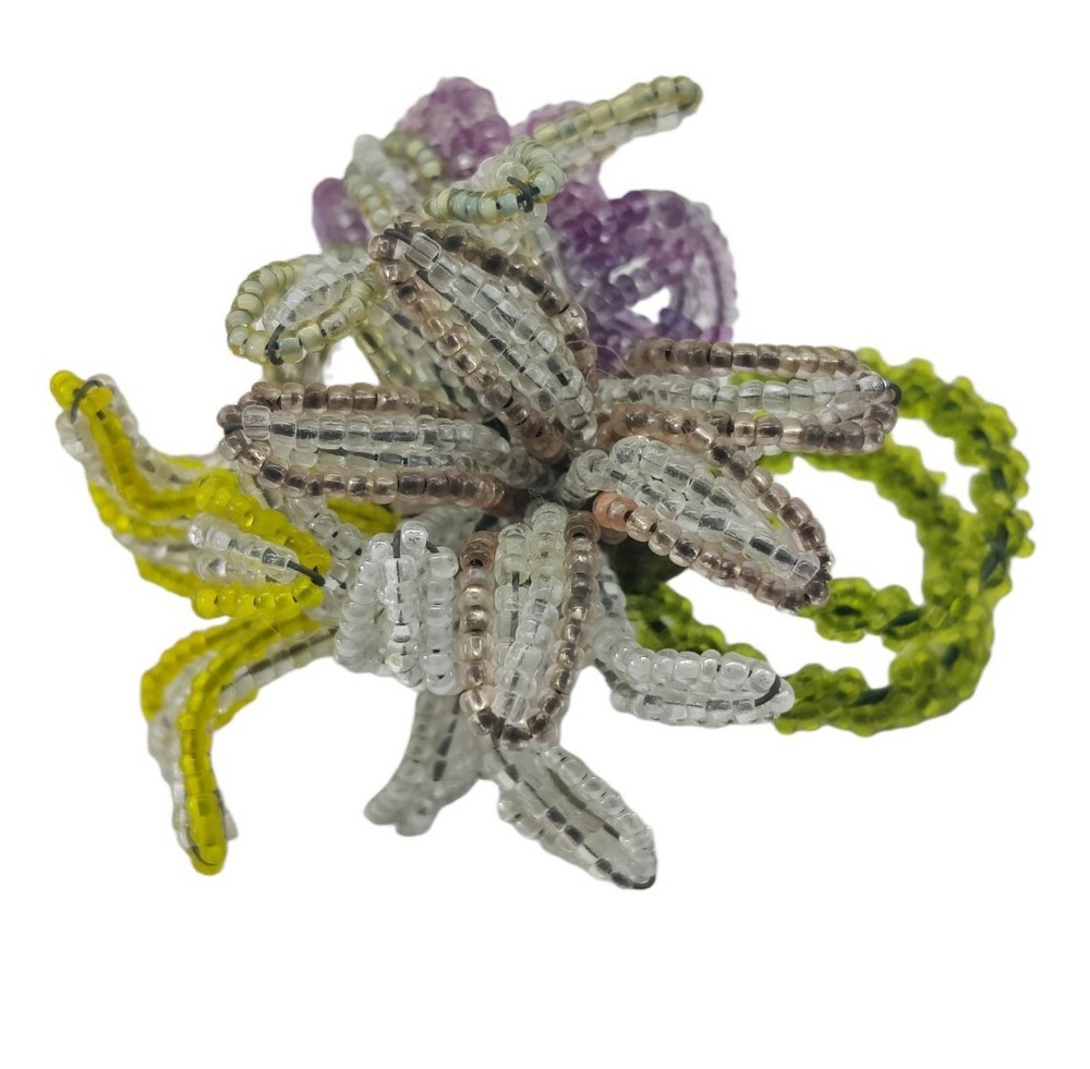 French Seedbead Handmade Ring Floral