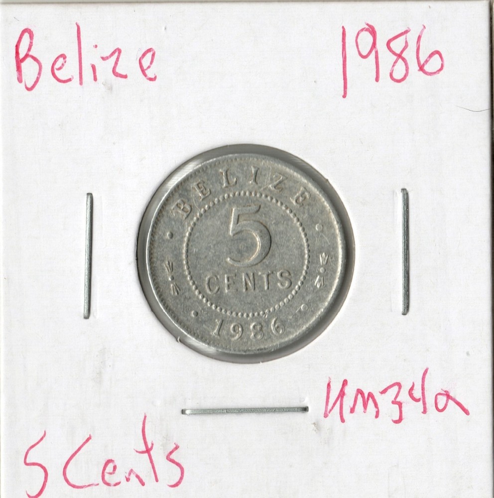 Coin Belize 5 Cents 1986 KM34a