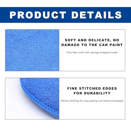 4PCS Microfiber Applicator Pads, 5 Inch Car Wax Foam Applicator with 4pcs