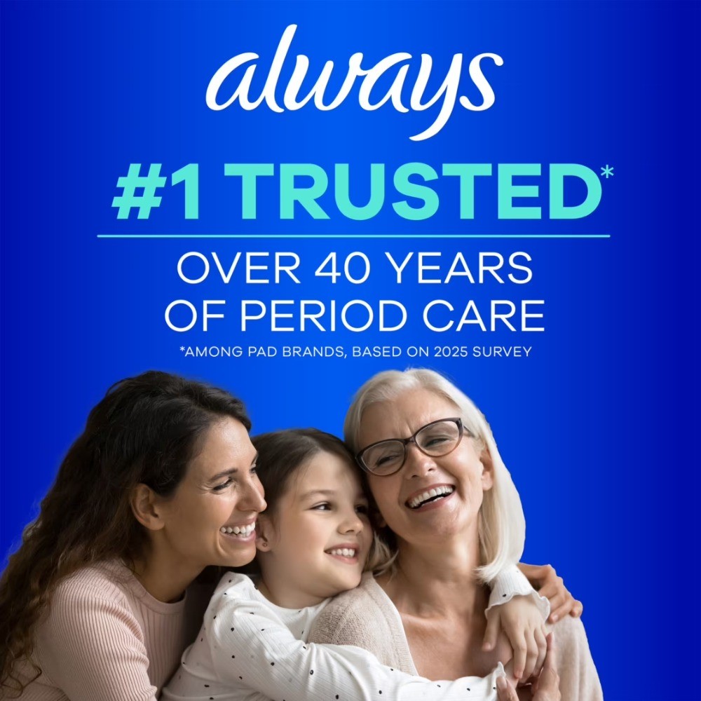 Always Pads, Ultra Thin with Wings, Size 2, Long Super Absorbency, 58 Count