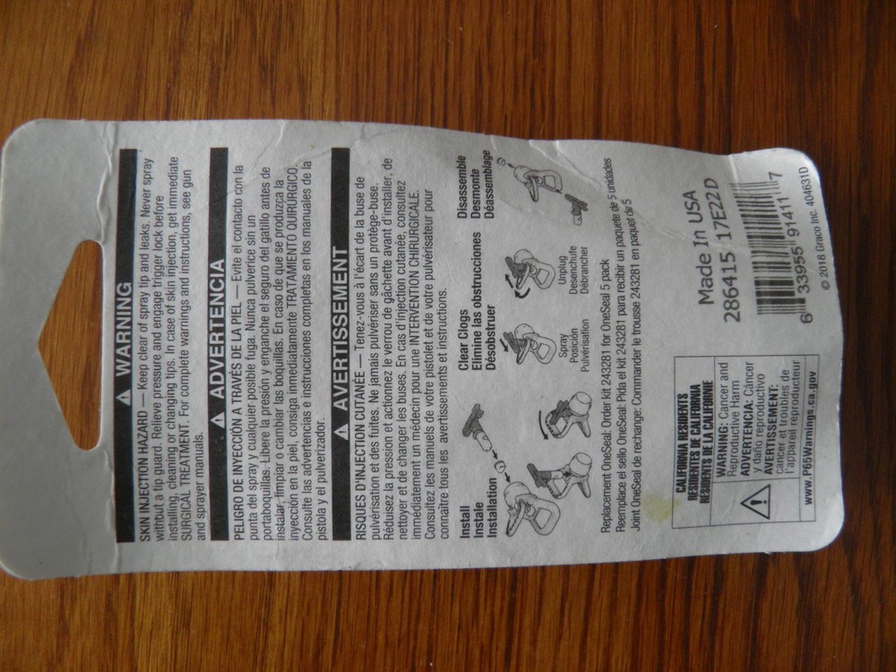 Graco Rac 5 Switch Tip 286517 Reversible Spray Tip switchtip sealed unused