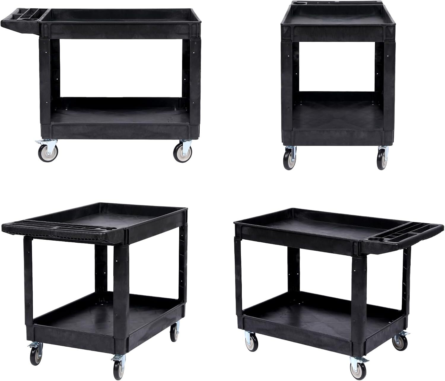 40.5"X 17.7" Service Utility Cart 2-Shelf 550LBS Rolling Cart Swivel Wheels