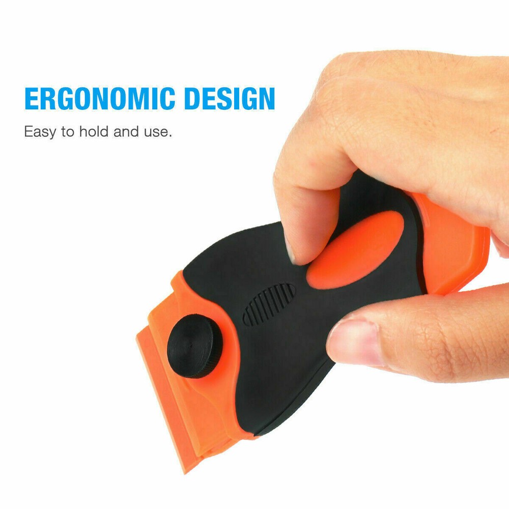 100 Pcs Plastic Razor Blades + 2 Razor Scraper Double Edged Sticker Removal Tool