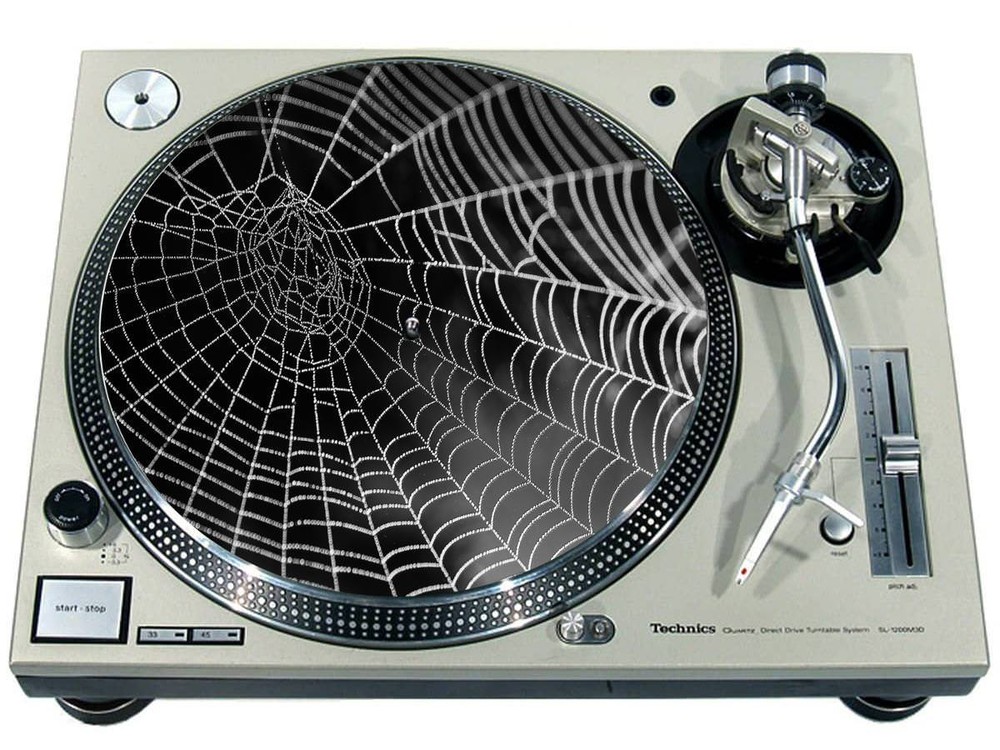 Slipmat Scratch Pad Felt for 12" Turntable LP DJ Record Player SPIDER WEB WET 1