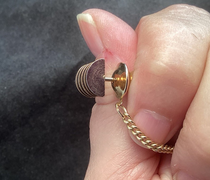 Gold Tone Rounded Tie Tack Pin