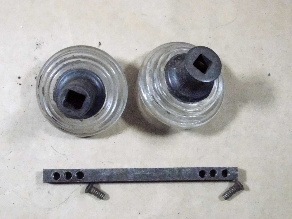 Antique glass beehive door knobs