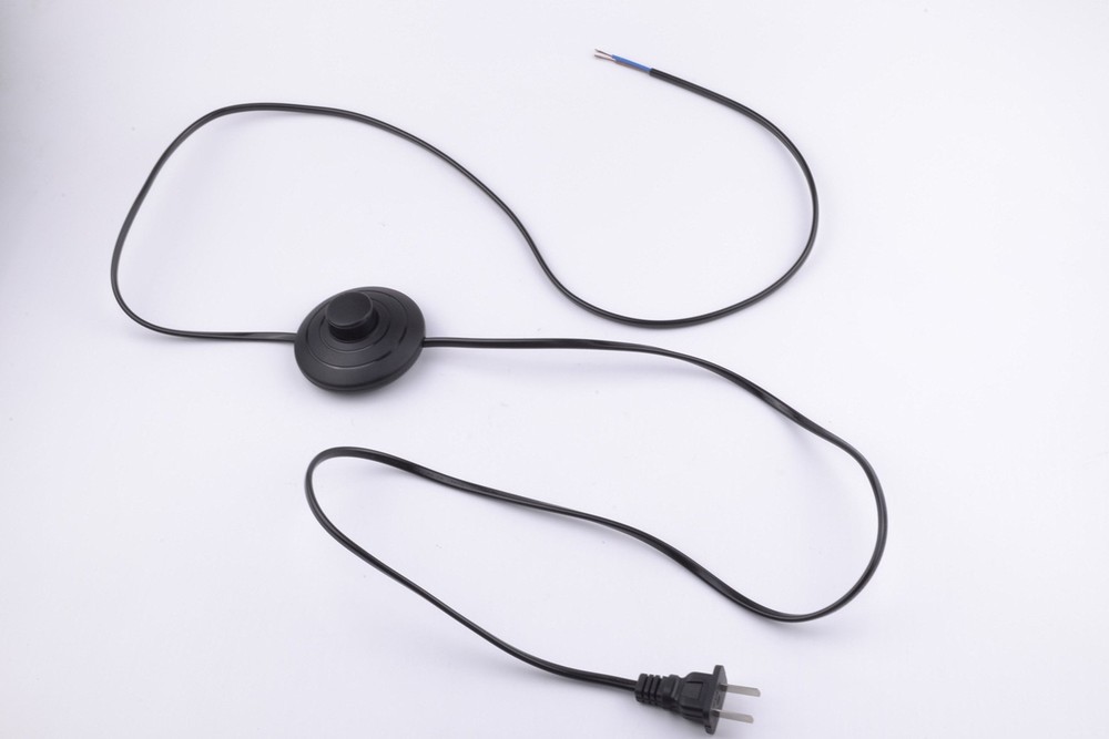 Foot Pedal Push Switch Inline Lamp Light On-off Control Footswitch with black