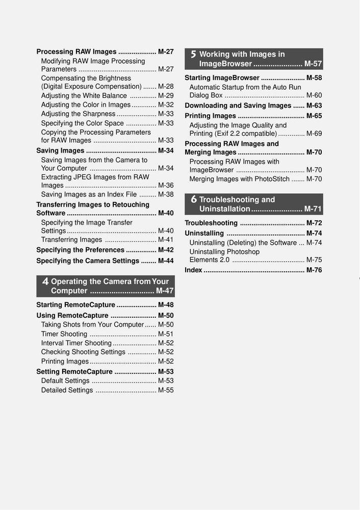 Canon EOS 300D EOS Rebel — Software Instructions — 182 Pages — Half Size 5.5x8.5