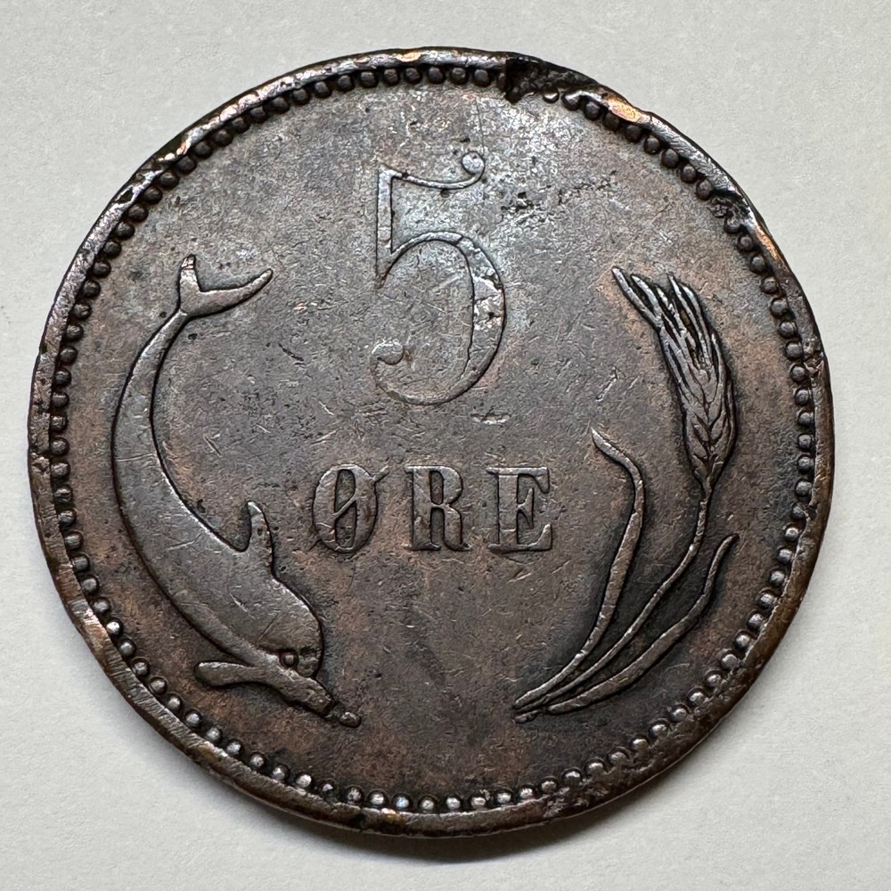 1906 Denmark 5 Ore - Coin #C-050