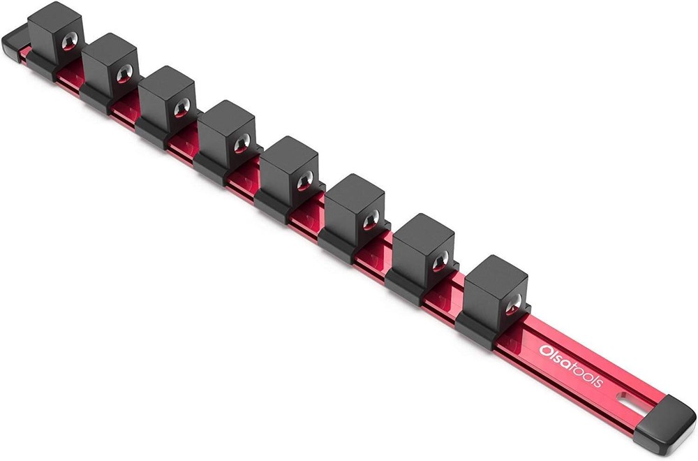 Olsa Tools Socket Organizer (3/4-Inch Drive, Red) - Socket Storage for Mechanics