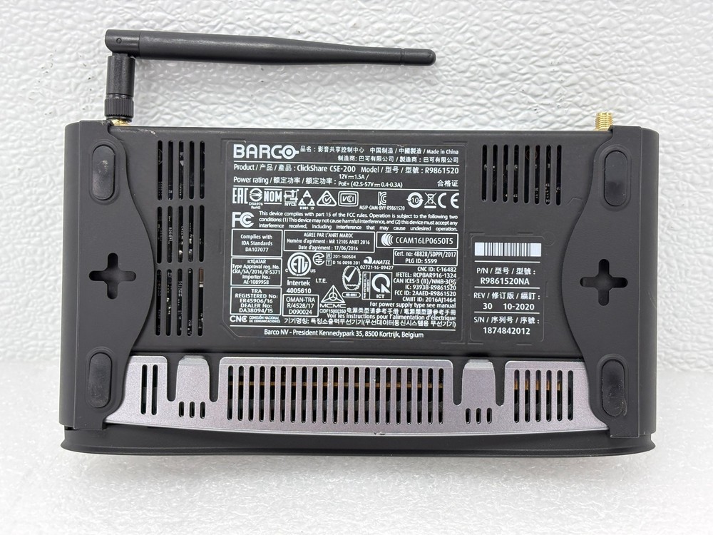 Barco CSE-200 Clickshare Wireless Presentation System W/ 1x Antenna & 1x Button