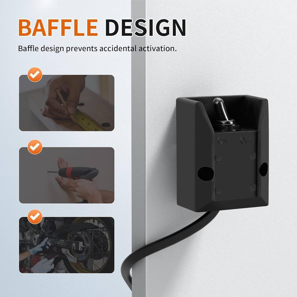 Rupse Waterproof Toggle Switch, 12V 30A Rocker Switch SPST | 2-Pin Latching O...