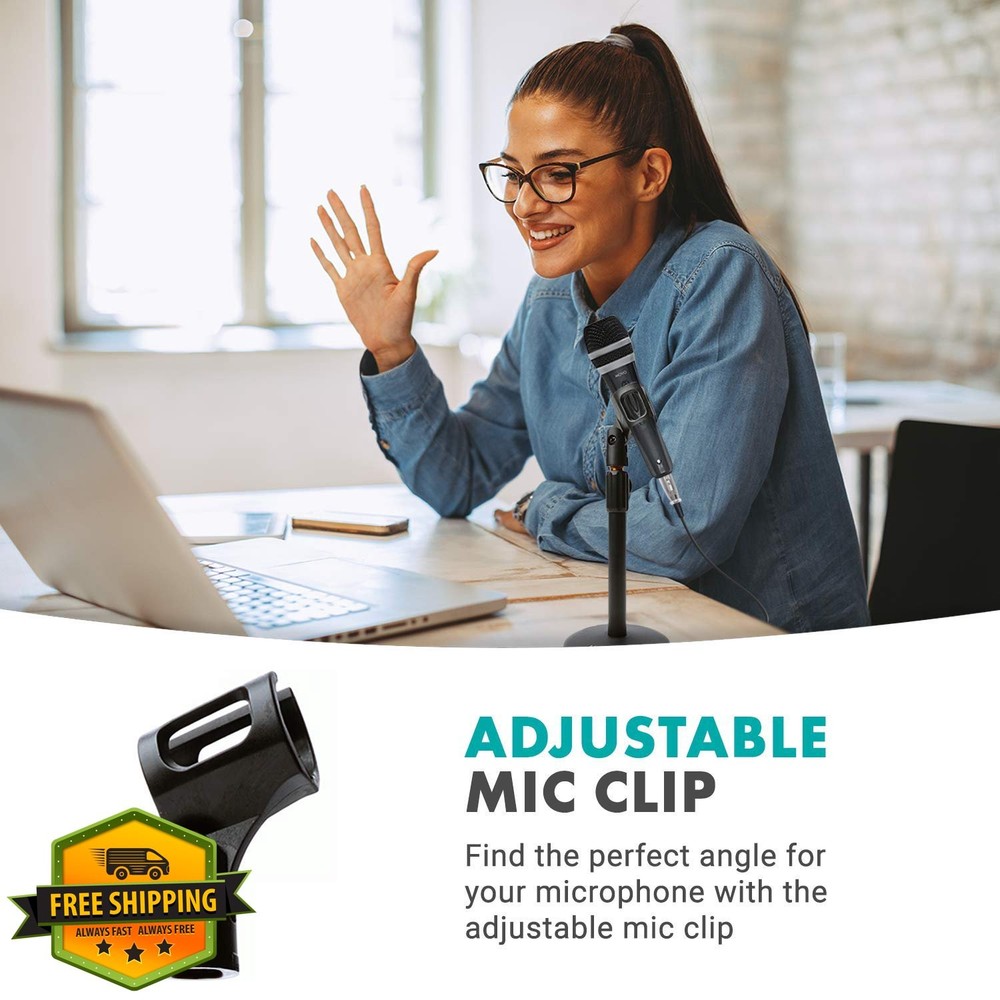 Movo TMC-3 Table Mic Stand Height Adjustable Weighted Base