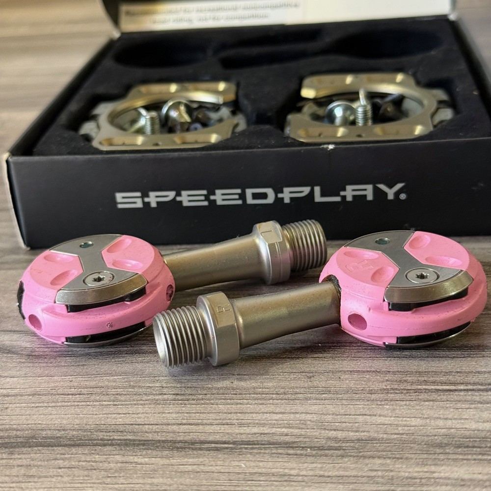 Speedplay Light Action PINK Road Clipless Pedals Stainless 53mm MISSING 1 SCREW