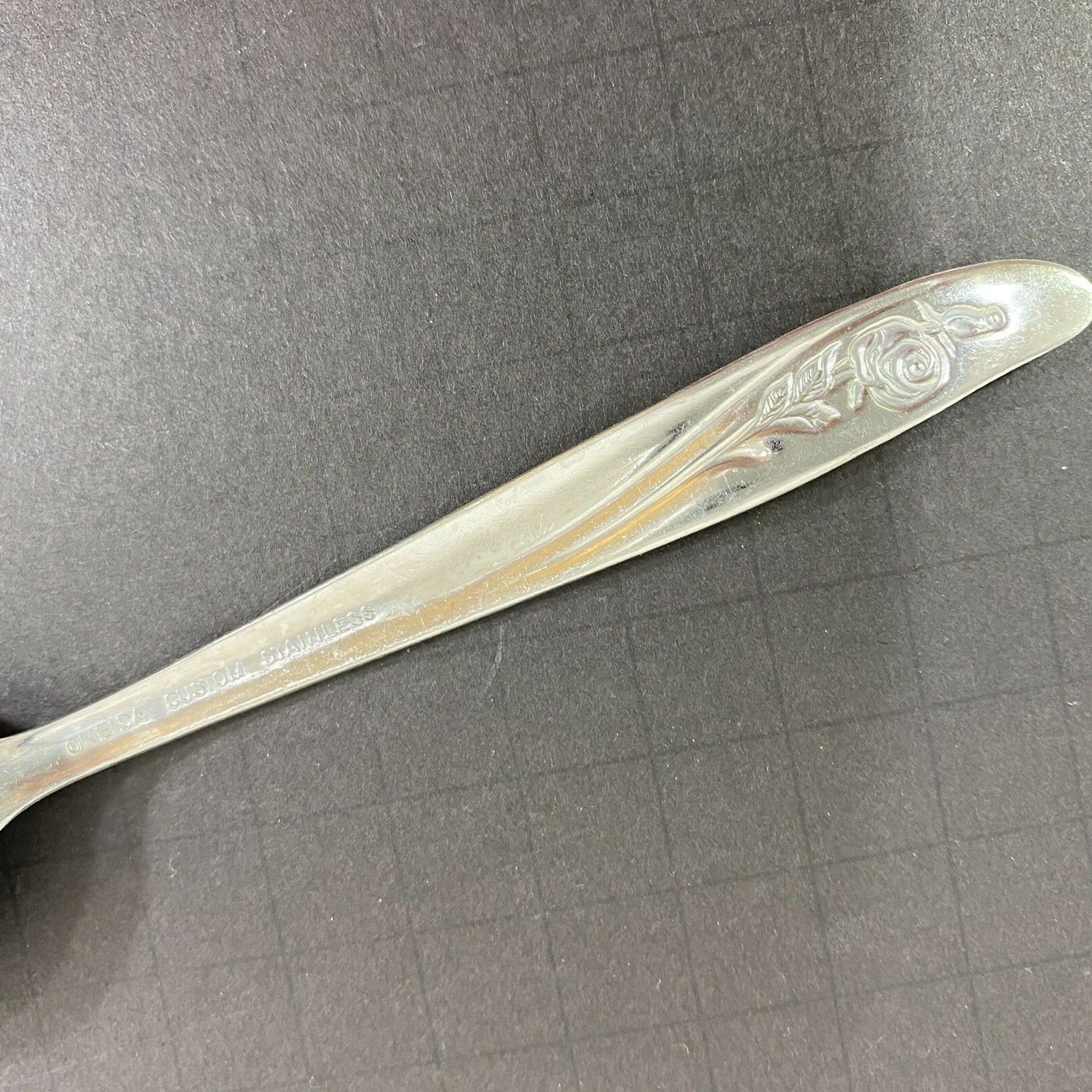 Oneida Custom Stainless ROSEANNE Flatware Set 3 Oval Soup Dessert Spoons 6 1/2"