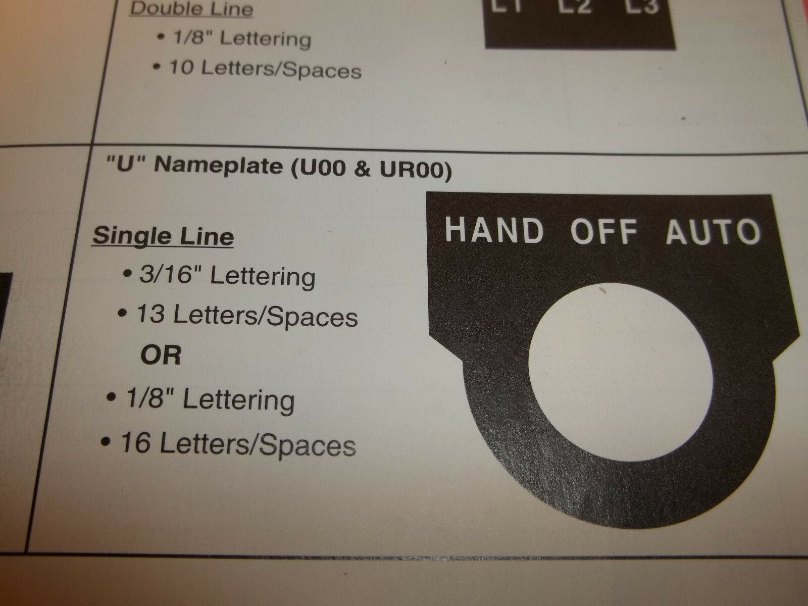 Pushbutton Legend Plate Name Plate 22mm U blank BLACK ALUMINUM (4 PCS) sprech