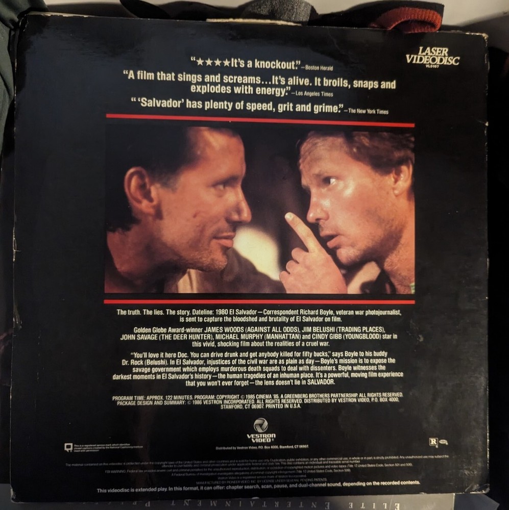Salvador (1986) Laserdisc