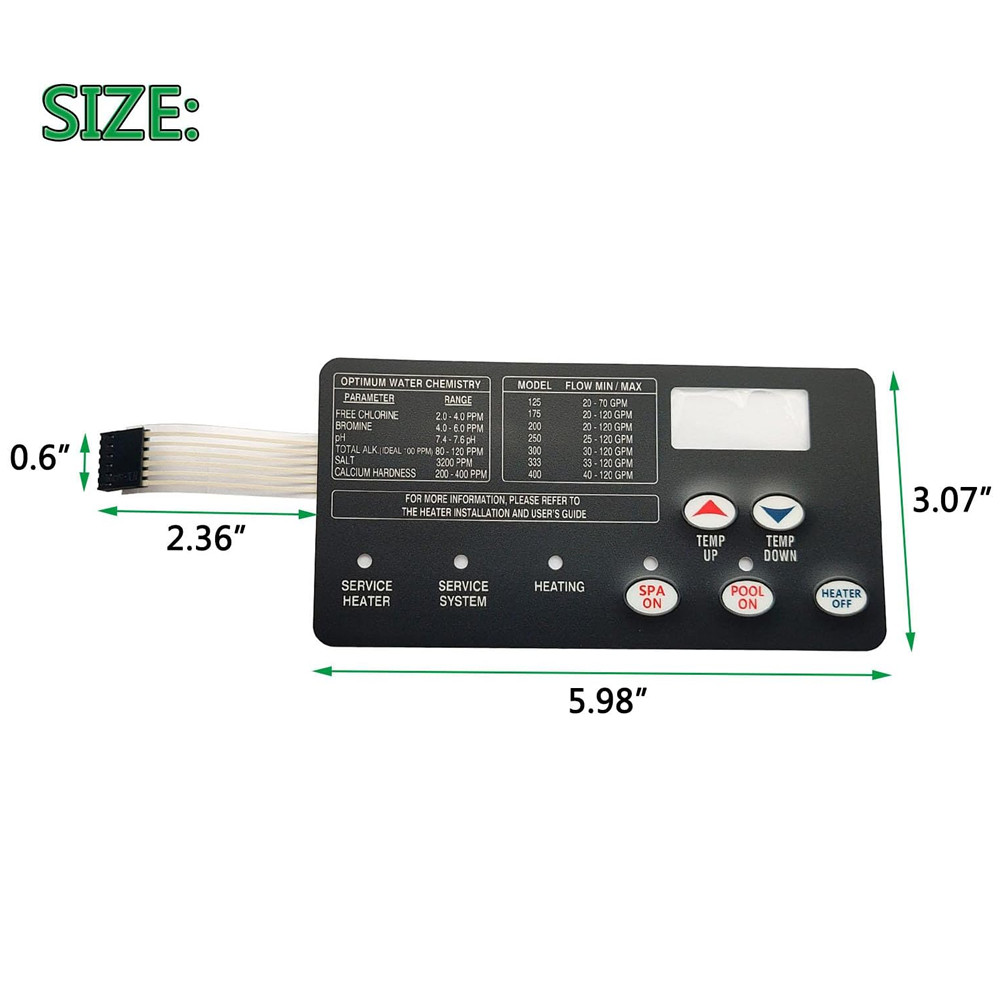 Replacement For Pentair 472610Z Switch Membrane Pad for MasterTemp Heater Pool