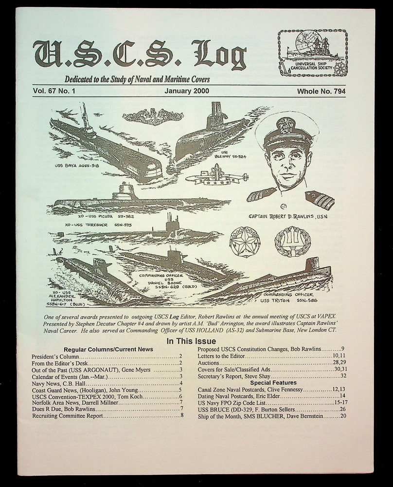 Universal Ship Cancellation Society USCS Log 2000  12 Newsletters Vol 67 No 1-12