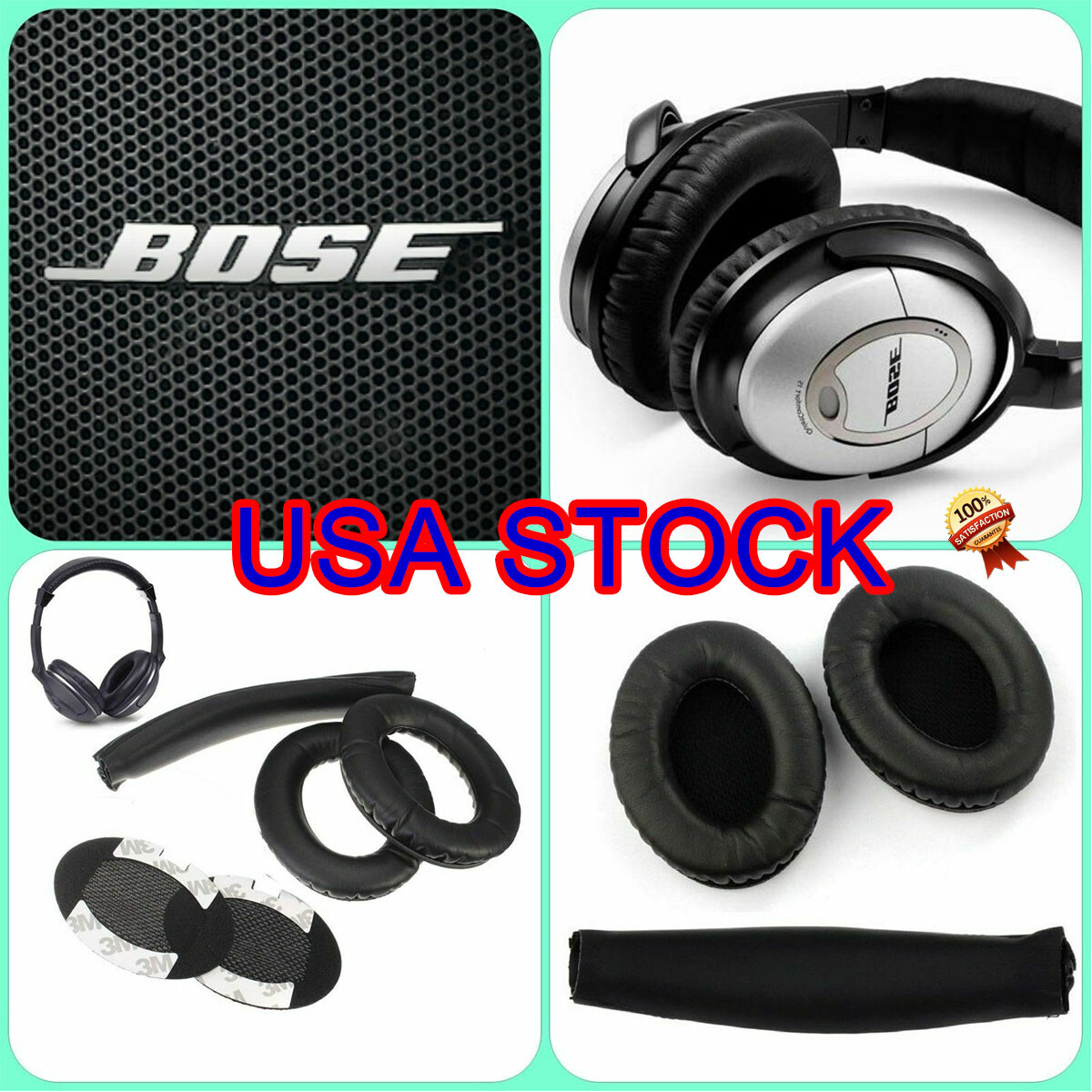 Replacement Cushions Ear Pads Headband BOSE QuietComfort QC15 QC2 Headphones
